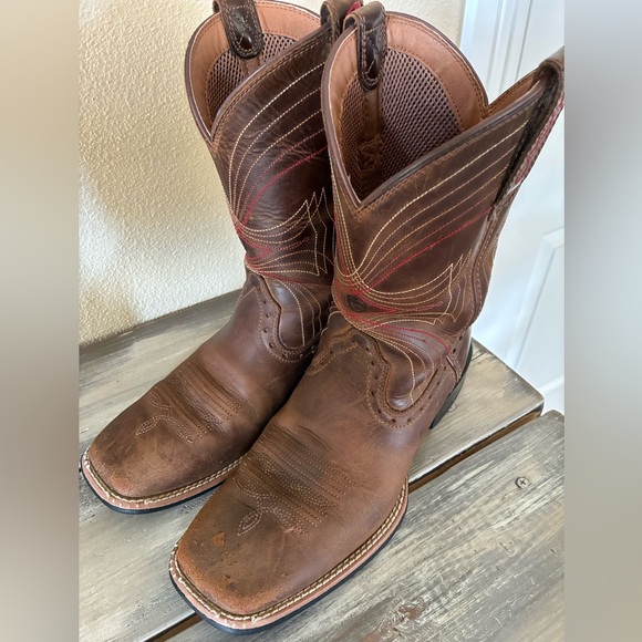 Men’s Ariat Sport Western Performance Wide Square Toe Cowboy Boot Sz 7.5D - Picture 6 of 13
